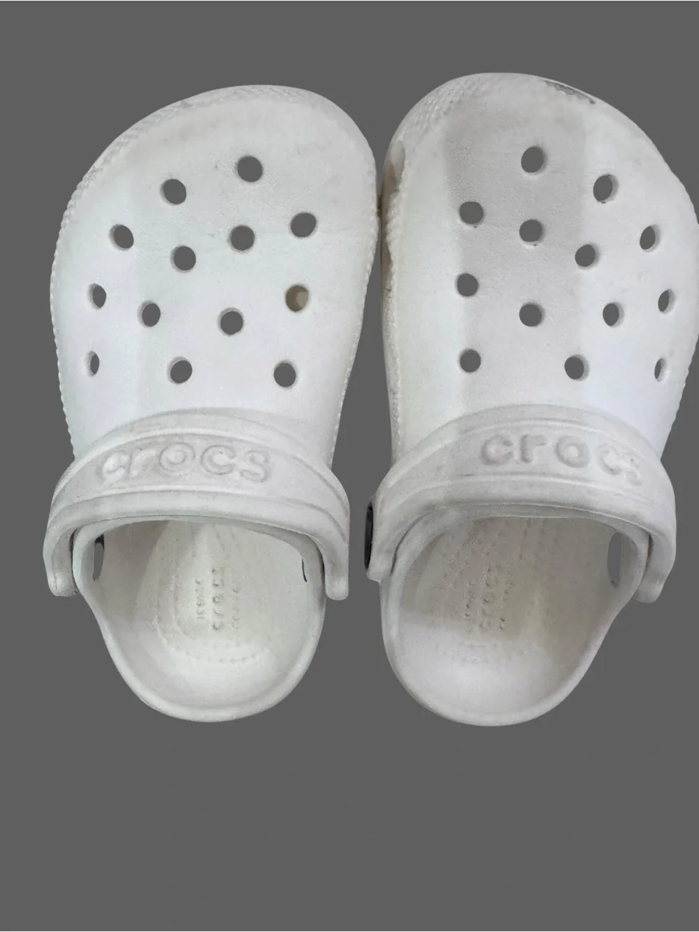CROCS Kids White Classic Clogs with Heel Strap